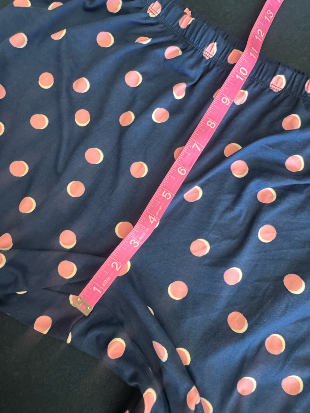 kate spade ♠️ Navy Pajama Top with Pink and Cream Polka Dots, cute comfy &cool! - Picture 11 of 14